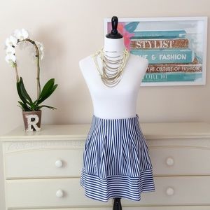 Blue Stripes Skater Skirt